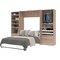 Bestar Cielo 119W Full Murphy Bed and 2 Shelving Units with Drawers (118W), Rustic Brown & White 80895-000009 - alternate 2